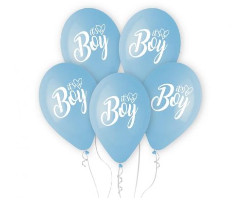 It's a Boy Blue léggömb, lufi 5 db-os 13 inch (33 cm)