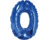 Kék Blue 0-ás mini szám fólia lufi 35 cm