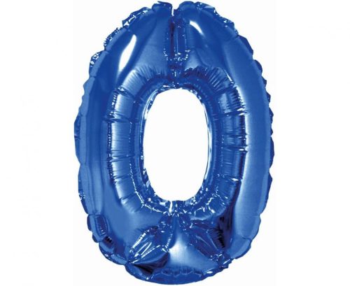 Kék Blue 0-ás mini szám fólia lufi 35 cm