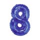 Kék Blue 8-as mini szám fólia lufi 35 cm
