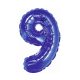 Kék Blue 9-es mini szám fólia lufi 35 cm