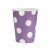 Lila Purple Polka Dots papír pohár 6 db-os 270 ml