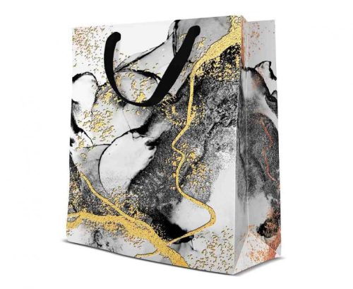 Színes Marble papír ajándéktasak, ajándékzacskó 20x25x10 cm