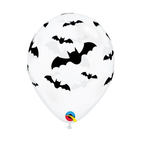 Halloween Denevér Bat léggömb, lufi 6 db-os 11 inch (28 cm)