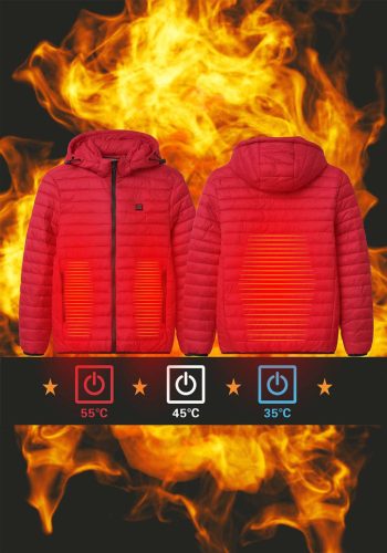 Fűthető kabát L méret Piros