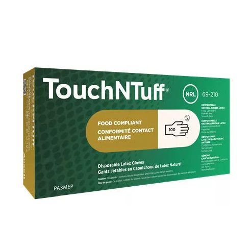 TouchNTuff® 69-210 eldobható Latex kesztyű S-M- L-méret 100 db-os.