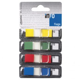   Jelölőcímke 12,5x43mm, 4x36lap, műanyag, Info Notes (4BBD) transzparens, 4 klf. szín