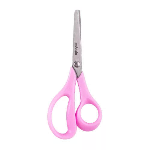 Olló 14cm, kerekített heggyel, ergonomikus, iskolai, Nebulo