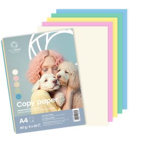   Másolópapír, színes, vegyes színek A4, 80 g Bluering® 5x20 ív/csomag, pasztell mix