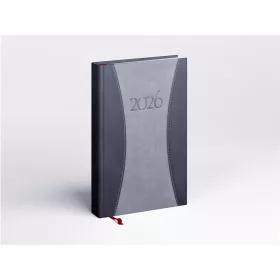   Határidőnapló Prémium A B/5, heti krémszínű lapokkal szürke Realsystem 2026.