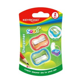   Hegyező 1 lyukú fedeles 2 db/bliszter Keyroad Seed vegyes színek