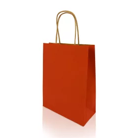   Sodrottfüles papírtáska 185x240mm 80mm talp S méret 250 db/doboz, piros