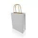 Sodrottfüles papírtáska 185x240mm 80mm talp S méret 250 db/doboz, fehér