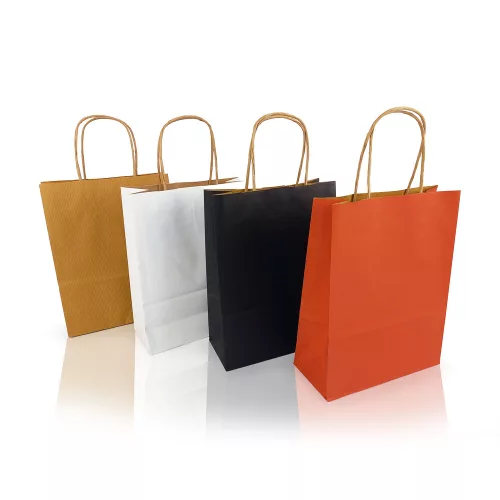 Sodrottfüles papírtáska 185x240mm 80mm talp S méret 250 db/doboz, fehér