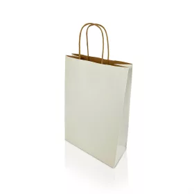   Sodrottfüles papírtáska 220x330mm 100mm talp M méret 200 db/doboz, fehér