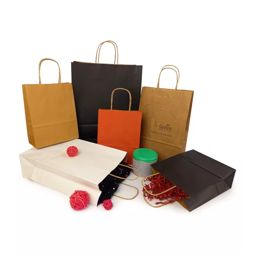 Sodrottfüles papírtáska 220x330mm 100mm talp M méret 200 db/doboz, fehér