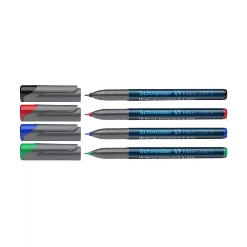 Alkoholos marker OHP 0,4mm tűhegyű Schneider Maxx 220 S 4 klf. szín