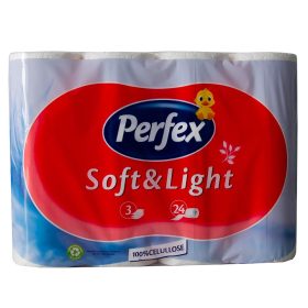   Toalettpapír 3 rétegű  kistekercses 100% cellulóz 88 lap/tekercs 24 tekercs/csomag Boni Perfex hófehér