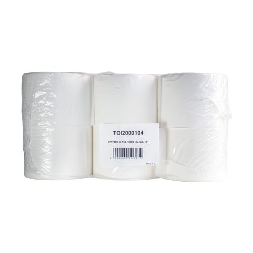 Toalettpapír 2 rétegű közületi átmérő: 19 cm 100 % cellulóz laponkénti belső adagolású 12 tekercs/karton hófehér