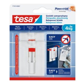   Akasztószög öntapadós, állítható sima felületekhez 4 kg teherbírás 2 darab/bliszter Tesa Powerstrips