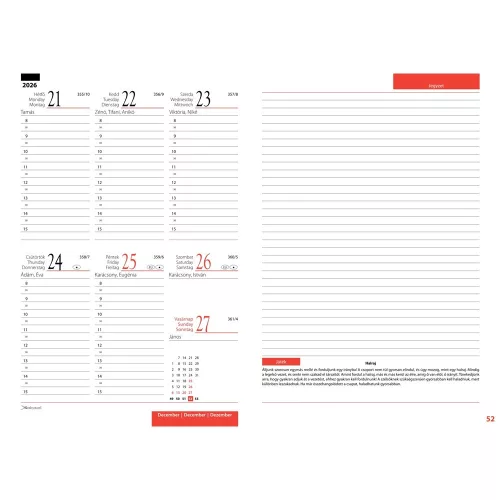 Tanítói zsebkönyv A5, műbőr 145mmx205mm, fehér lapokkal madár 2026/2027 Realsystem