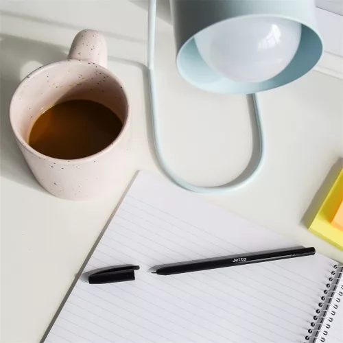 Golyóstoll 0,7mm eldobható, hatszögletű test kupakos Bluering® Jetta, írásszín fekete