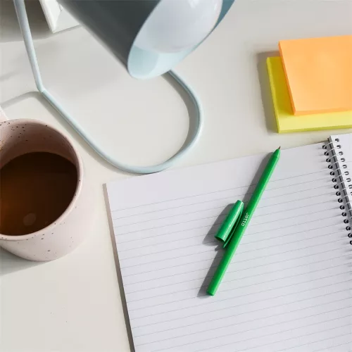 Golyóstoll 0,7mm eldobható, hatszögletű test kupakos Bluering® Jetta, írásszín zöld