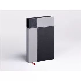   Határidőnapló Prémium M A/5, napi krémszínű lapokkal fekete Realsystem 2026.