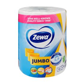   Háztartási papírtörlő kéztörlő 2 rétegű 325 lap/tekercs Zewa Jumbo fehér