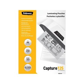   Lamináló fólia, A4, 125 mikron, fényes, 250 db/doboz, Fellowes®