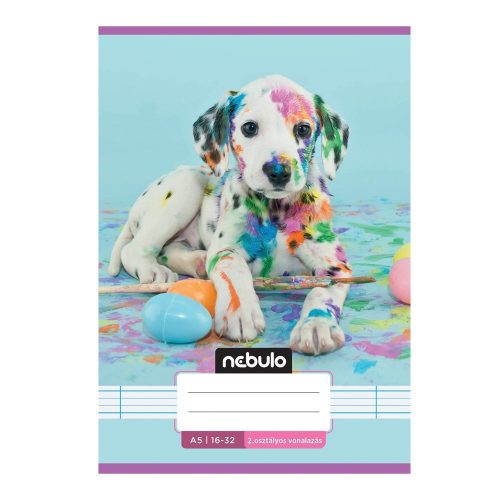 Füzet, A5, 2. osztályos vonalas, 16-32, Cuki minták, 16 db/csomag Nebulo