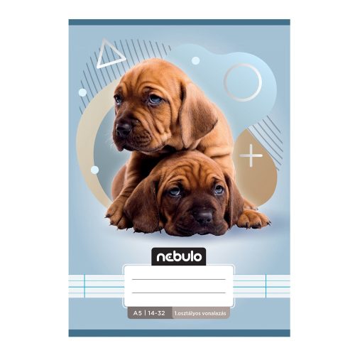 Füzet, A5, 1. osztályos vonalas, 14-32, Állatos minták, 16 db/csomag Nebulo