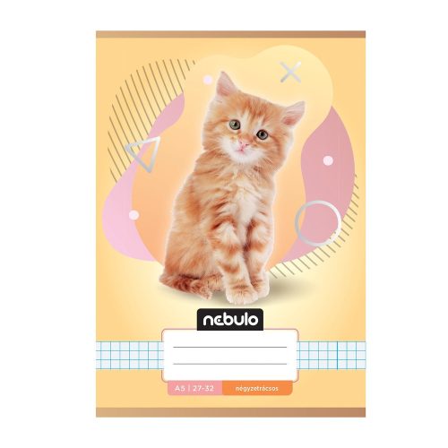Füzet, A5, kockás, 27-32, Állatos minták, 16 db/csomag Nebulo