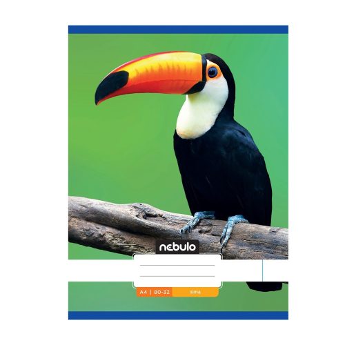 Füzet, A4, sima, 80-32, Állatos minták, 12 db/csomag Nebulo