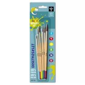   Ecsetkészlet, 2, 4, 6, 8, 10, 12, natúr fanyelű,kerek 6 darabos klt. Ars Una