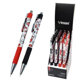   Golyóstoll nyomógombos 0,7mm Vinson Lipstick 222 vegyes test displ 24 db/display