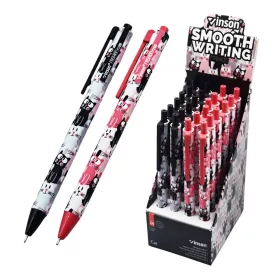   Golyóstoll nyomógombos 0,7mm Vinson Cat F2 vegyes test displ 24 db/display