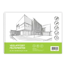 Vázlatfüzet FÉLFAMENTES B/4 32 lap 120gr. Bluering