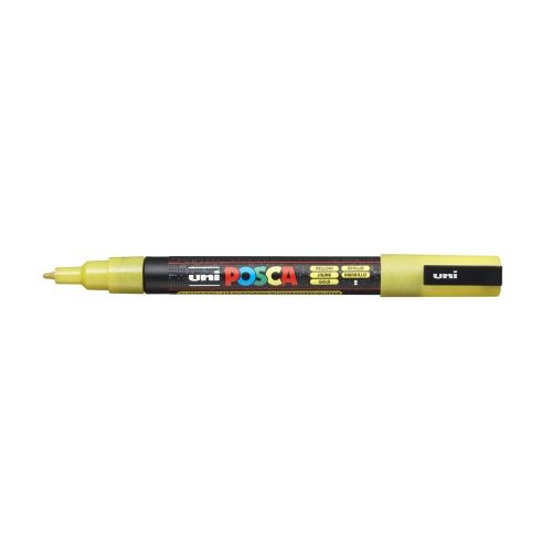 Dekormarker 0,9-1,3mm, Uni-Posca PC-3ML csillámló sárga