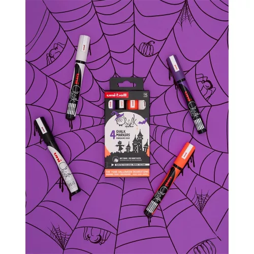 Krétamarker folyékony 1,8-2,5mm Uni-Posca PWE-5M 4 db-os Halloween készlet