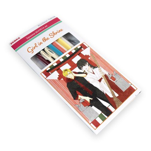 Írószer készlet, Zebra Manga Set, Girl in the shrine, 5 darabos