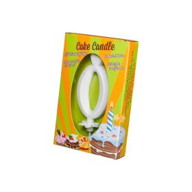 Számgyertya csomagolt 0 fehér