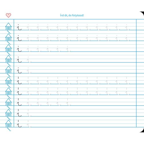 Füzet iskolai, 32lap, írás gyakorló előírt 1.osztályos fekvő Süni Meixner