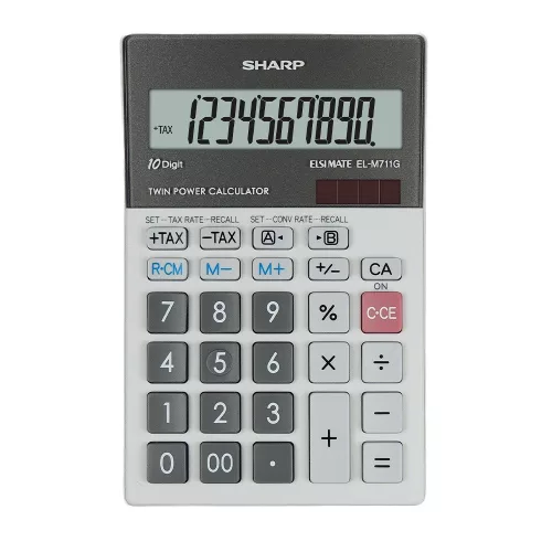 Számológép asztali 10 számjegyes Sharp ELM711PGGY fehér