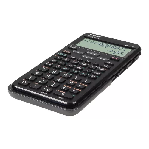 Számológép tudományos 420 funkciós 10+2 digites 4 soros napalemes Sharp ELW531TLBBK fekete