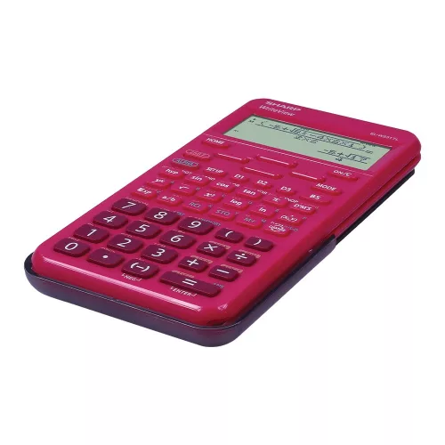 Számológép tudományos 420 funkciós 10+2 digites 4 soros napalemes Sharp ELW531TLBRD piros