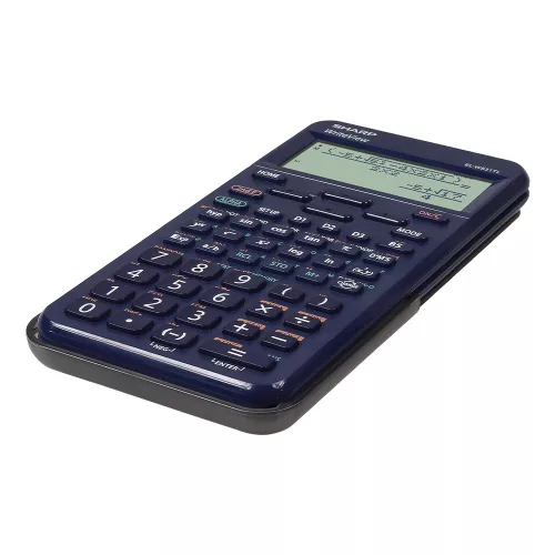 Számológép tudományos 420 funkciós 10+2 digites 4 soros napalemes Sharp ELW531TLBBL kék
