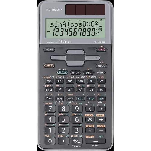 Számológép tudományos 400 funkciós 10+2 digites 4 soros Sharp EL520TGGY
