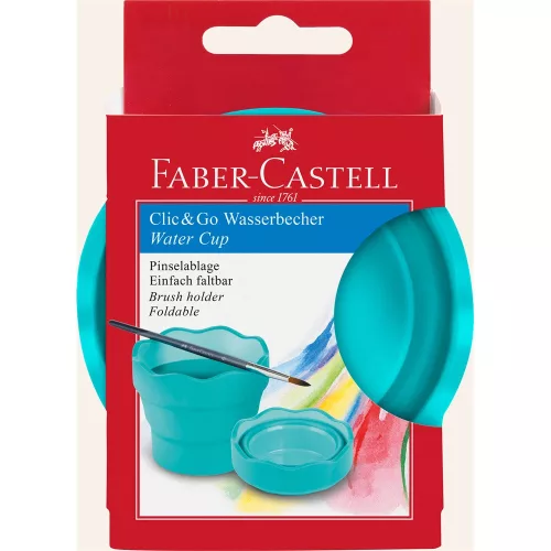 Ecsettál összecsukható mechanizmussal CLIC&GO Faber-Castell türkiz