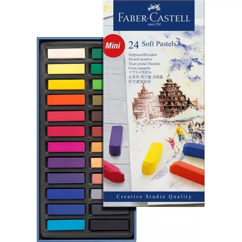 Porpasztell kréta készlet mini puha CREATIVE STUDIO Faber-Castell 24klf.szín